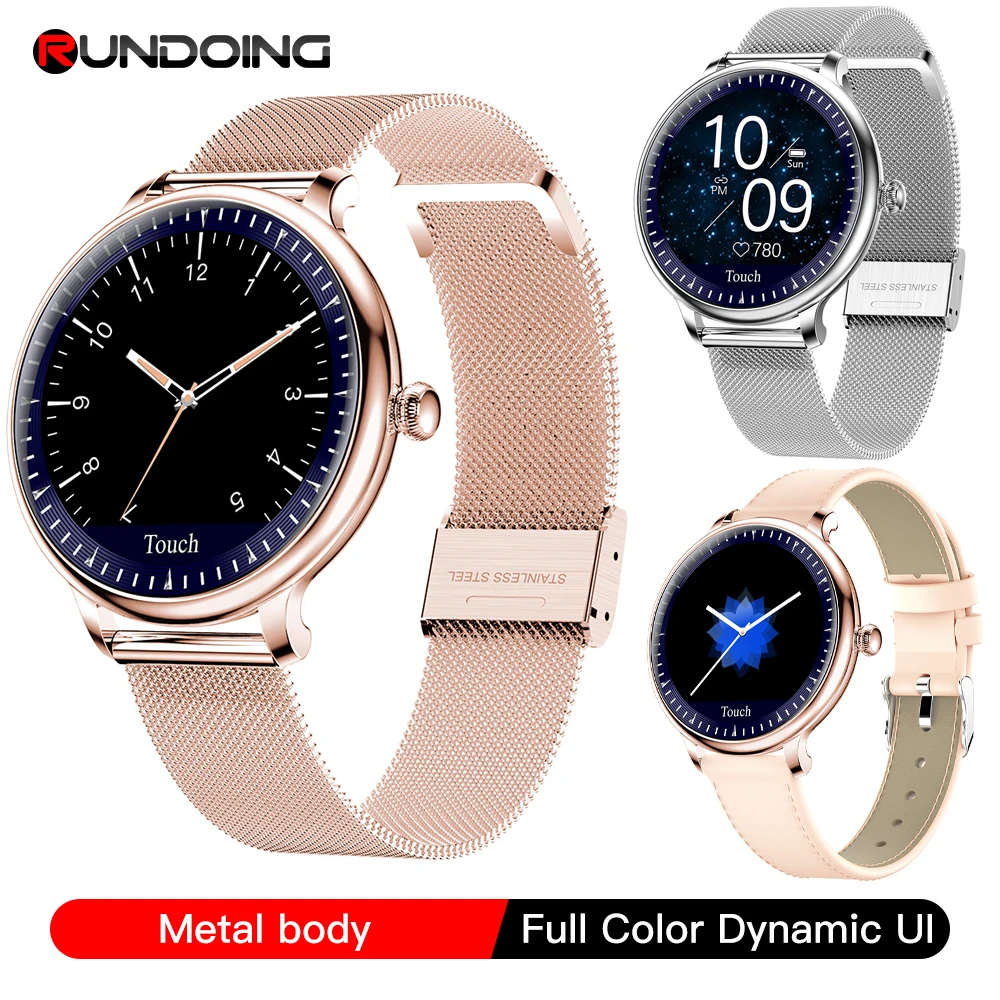 Rundoing NY12 Stijlvolle Vrouwen Smart Watch Ronde Screen Smartwatch Voor  Meisje Hartslagmeter Compatibel Voor Android En Ios|Smart Watches| -  AliExpress