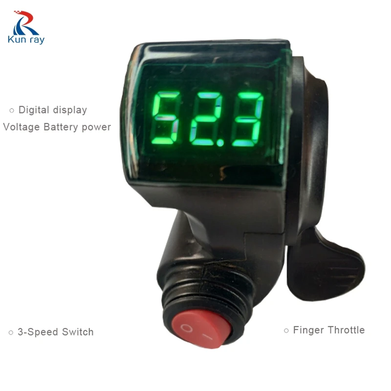 36v//48v//60v//72v thumb throttle w//lcd digital battery voltage display for ebike