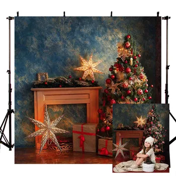 

Mehofond Merry Christmas Photography Background Christmas Tree Gift Star Photocall Photo Studio Backdrop Photophone Studio