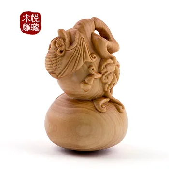 

Wood carving gourd wooden crafts creative gifts home interior decoration car ornaments (A970)