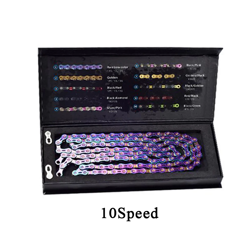 GloryStar SUMC Новинка MTB дорожный велосипед красочная цепь 9S 10S 11S 12 Скоростей велосипедная цепь с переменной скоростью MTB горная цепь для дорожного велосипеда - Цвет: 10 Speed
