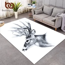 Постельные принадлежности Outlet лося нордический большой ковер для спальни Moose гостиная ковер Животные Олень белый нескользящий ковер эскиз художественный коврик
