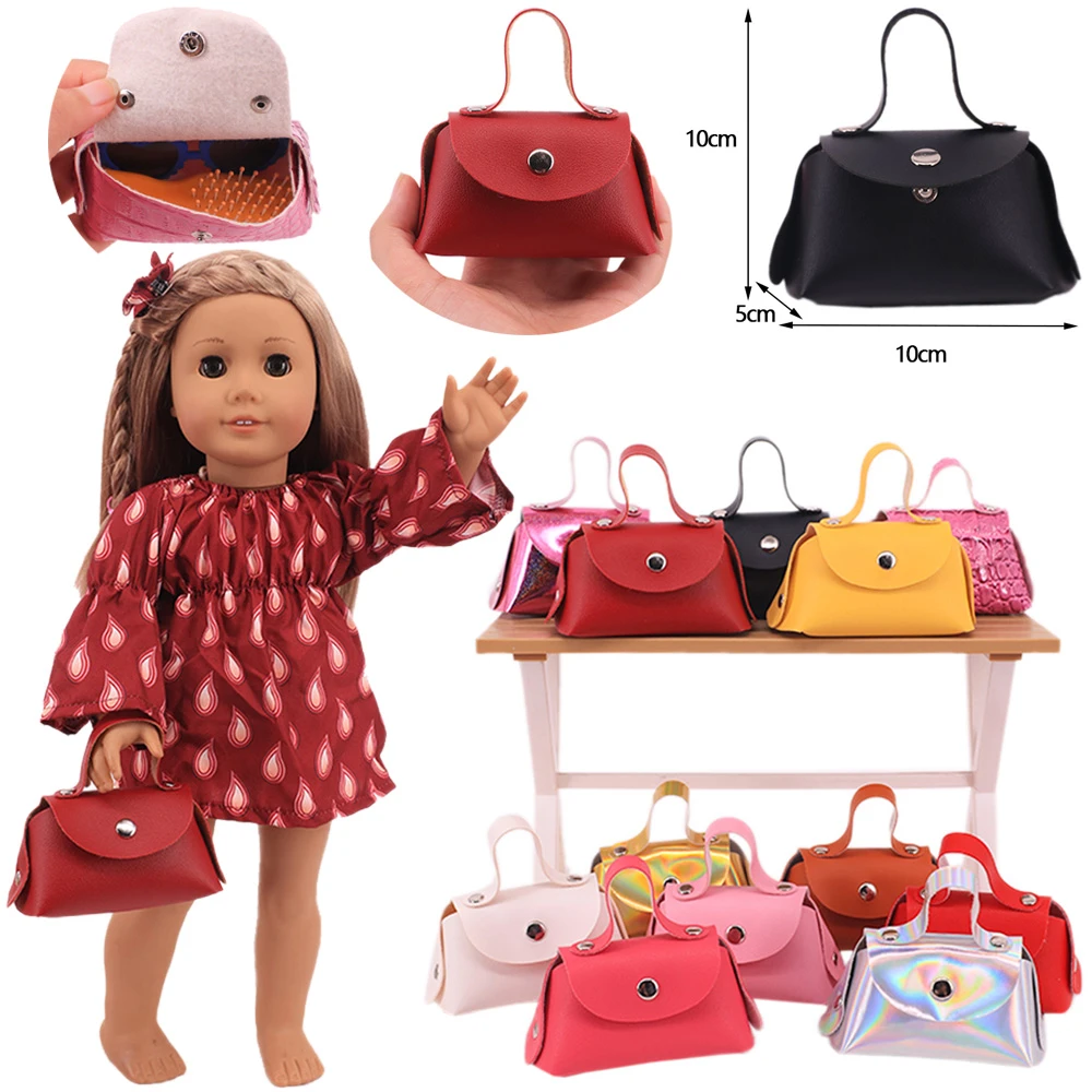Doll Accessories Leather Handbag Shopping Bag For Girl's 18 Inch
