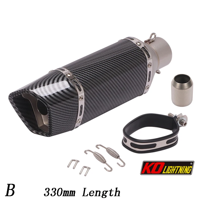 51mm Universal Motorcycle Exhaust Tail Pipe With Silencer Stainless Steel 330/385/485mm Modified For ATV Street Bike - Image 2
