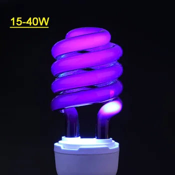 

220V E27 15-40W UV Light Bulb UV Ultraviolet Lamp Fluorescent Detection CFL Bulb Spiral Energy Light Saving Lighting Lamps