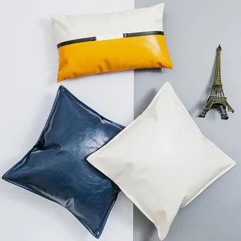 

PU Leather Cushion Cover Decorative Pillows For Sofa Car Chair Pillow Cover Home Decor Throw Pillow Covers Cases Christmas Gift