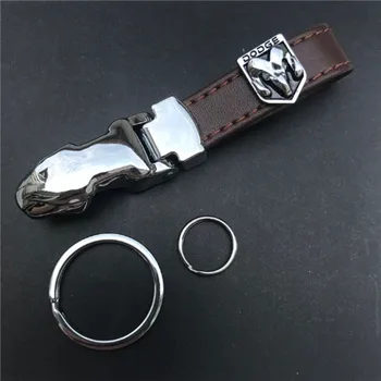 

PU Keychain Holder for Dodge RAM Logo Jcuv Challenger Journey Caravan Charger Viper Key Ring Auto KeyRing Pendant Car Styling