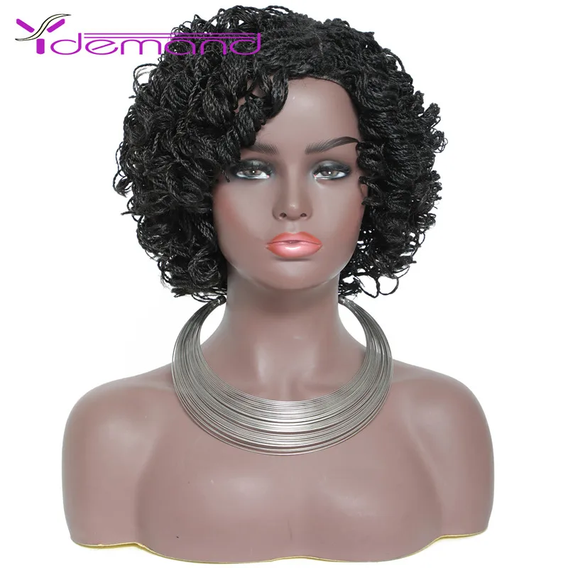 Y Demand Crochet Wigs Two Strands Of Hair Twist Curly Braided Synthetic Braiding Hair Wig BOBO Styles For Negro Women carlos vaso de azul y negro innovatehs019 cd musica 1 cd