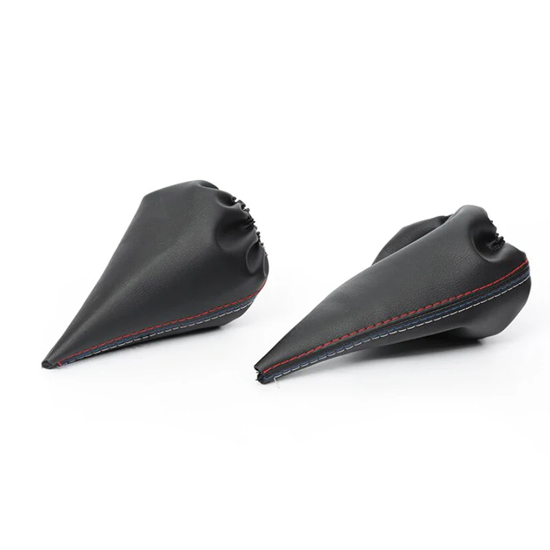 2pcs/set: Car Shift Gear Stick Cover Handbrake Gaiter Shift Boot Leather Cover Boot For BMW 3 Series E36 E46 M3