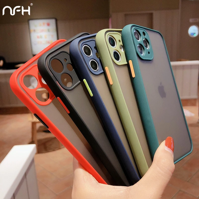 Матовый полупрозрачный ударопрочный чехол для iPhone 11 Pro XS Max XR SE 2 защитный бампер
