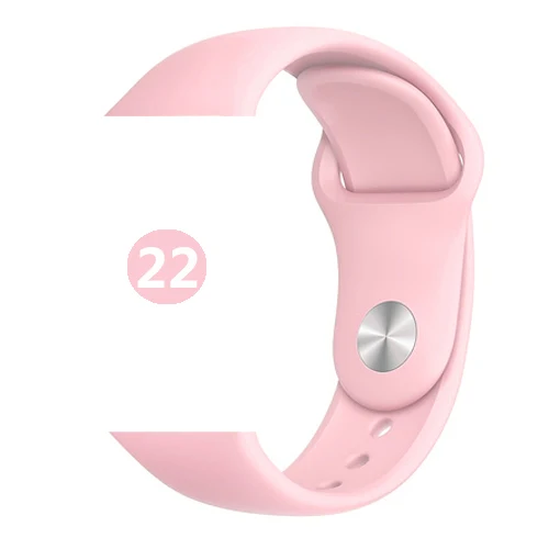22-Pink Ремешок для Apple watch band 44 мм 40 мм 42 мм 40 мм correa iwatch band 5 4 3 2 спортивный силиконовый ремень браслет Apple watch 4 аксессуары - Цвет ремешка: 22-Pink