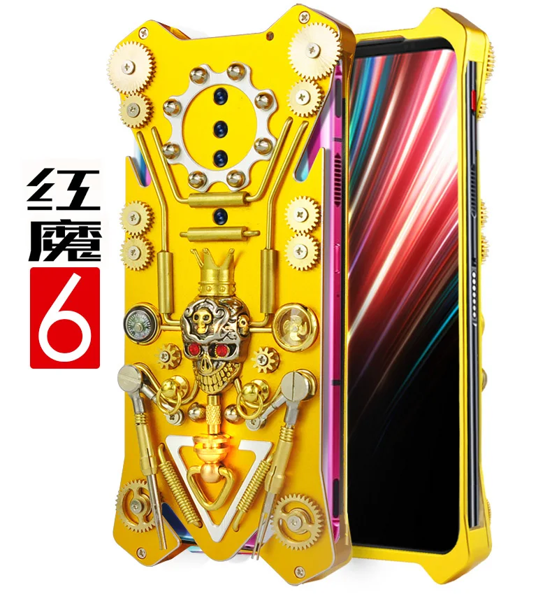 

Nubia Red Magic 6 6S Pro Luxury Heavy Duty Metal Aluminum Mechanical Gear Armor Case For Nubia Red Magic 5G 5S