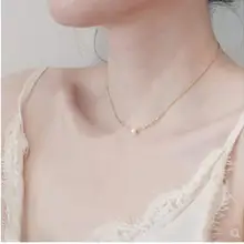 Ожерелье из серебра 925 пробы, блестящее женское жемчужное ожерелье