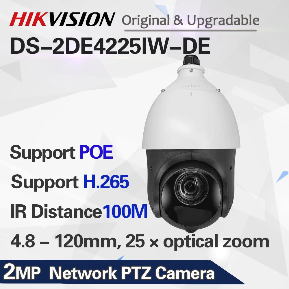 Оригинальная PTZ IP камера DS-2DE4225IW-DE 2 мегапикселя моторизованный 25X зум скорость купольная CCTV камера IR 100m объектив 4,8-120 мм