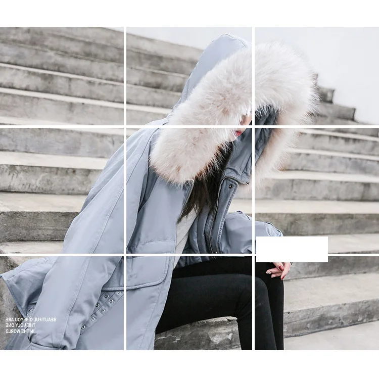 

Mf038 (Benifit-) Large Fur Collar Medium-length Pike Hooded Coat Liner Furry (Fur Collar Random)