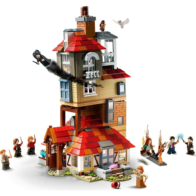 

Harry Movie Series Attack on The Burrow Hedwigings Model Building Blocks Kit Classic Bricks Kids Toy For Children Gifts
