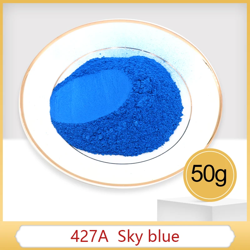 Type 427A 50g Sky Blue Pearl Powder Mineral Mica Powder Pigment for Dye Colorant Soap Automotive Art