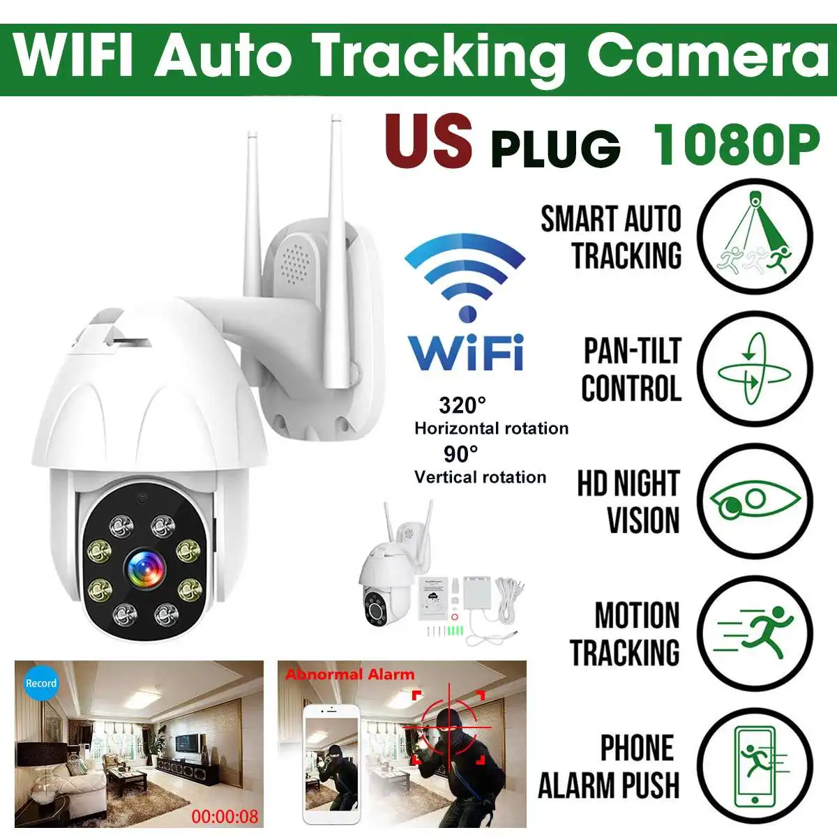 

1080P Full-HD PTZ IP Camera WiFi Dome Outdoor Speed Auto Camera CCTV Security Camera Network IR Home Surveillance Camera Hot sal