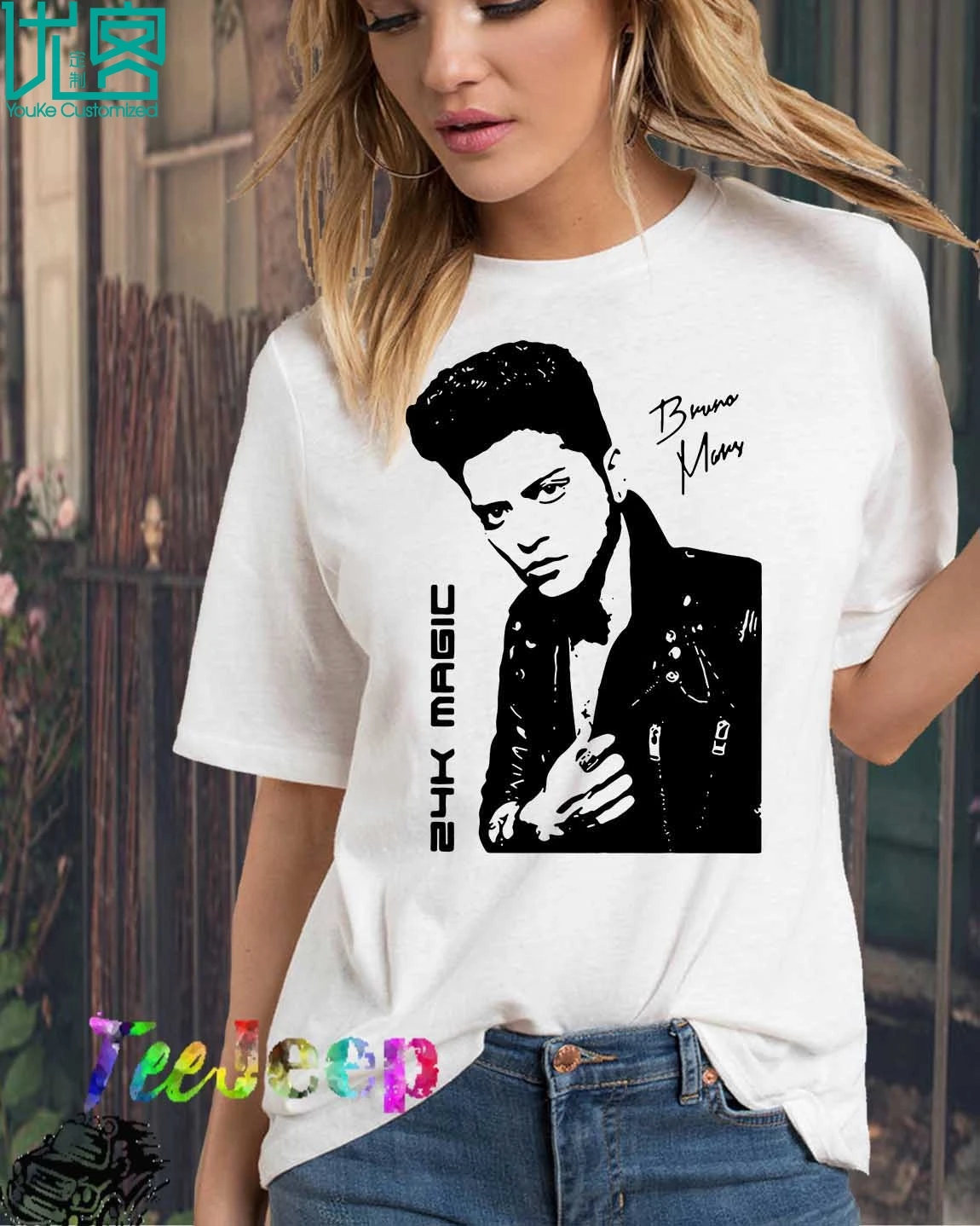Мужская футболка с коротким рукавом Bruno Mars 24k Magic лето 2019 | одежда