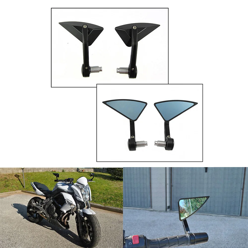 

For SUZUKI V-strom 650 1000 KANATA 1100 600 650 750 GSX1100F Motorcycle Cafe Racer Side Handle Bar End Mirror Blue Glass Mirrors