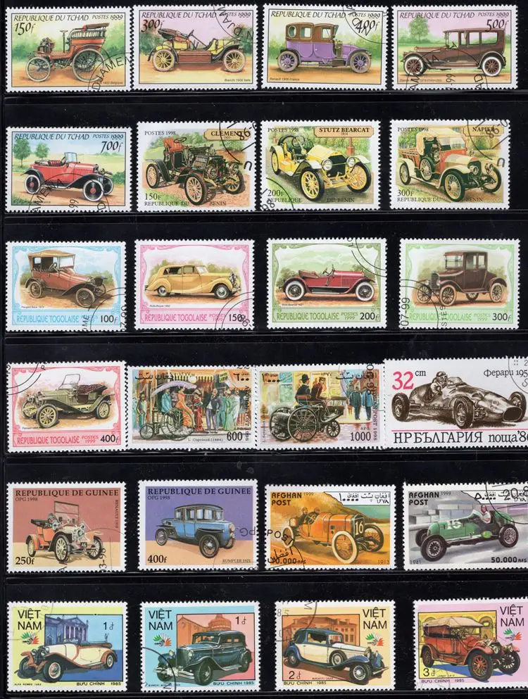 50Pcs/Lot Car Motors Stamp Topic All Different From Many Countries NO