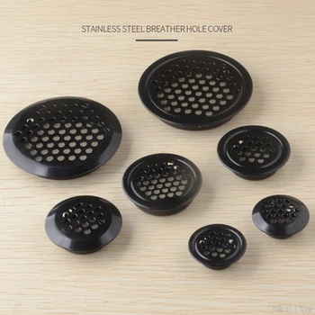 

10pcs Wardrobe Cabinet Mesh Hole Black Air Vent Louver Ventilation Cover Stainless Steel Black color My20 20 Drophip