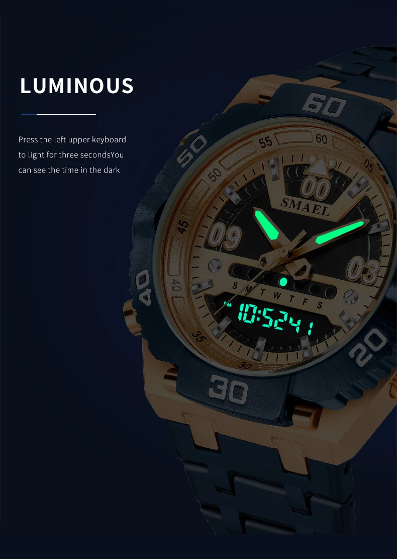 SMAEL Watch Male 2021 Sports Digital Watches Men Waterproof Steel Military Quartz Watch For Men Wristwatch Relogio Masculino SMAEL Watch Male 2021 Sports Digital Watches Men Waterproof Steel Military Quartz Watch For Men Wristwatch Relogio Masculino