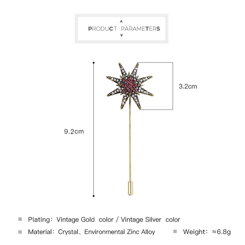 Подарок Кристалл Снежинка& ЗВЕЗДА палочки-Броши Булавки для женщин одежда платье аксессуары-снежинки воротник ювелирные изделия