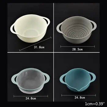 

8 Pcs Mixing Bowls Set Nesting Bowls Stackable Measuring Cups Sieve Strainer 40JA
