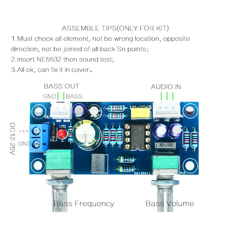 Фильтр низких частот сабвуфер предусилитель усилитель доска двойной мощности NE5532 фильтр низких частот предусилитель басов DIY Kit