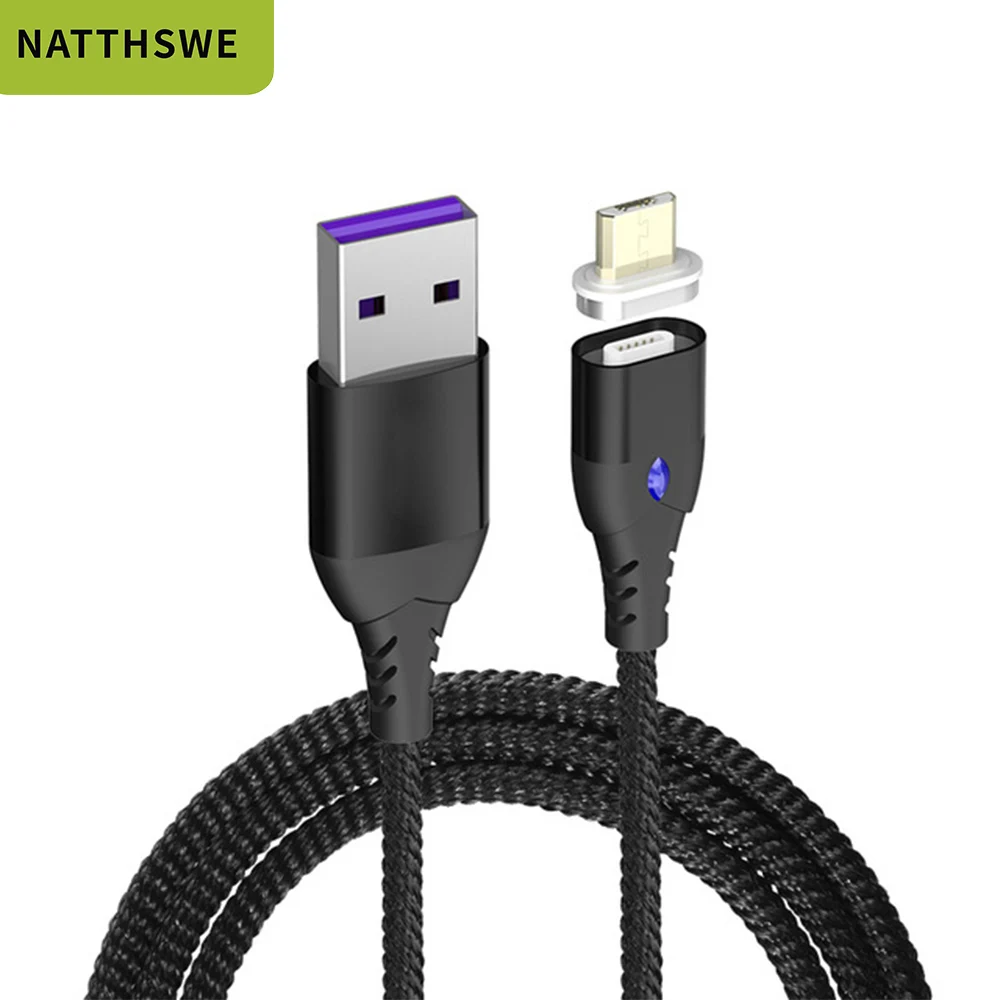 NATTHSWE Магнитный кабель Micro usb type C для быстрой зарядки Micro usb type-C Магнитный зарядный провод usb c для iphone 11 X Xr usb кабель - Цвет: for micro black