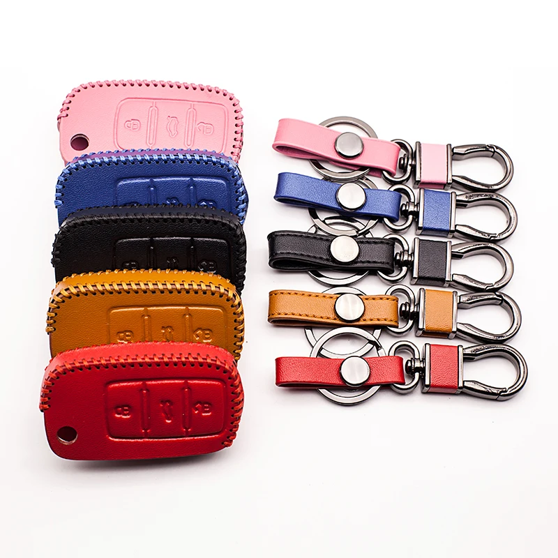 High Quality Handmade Exquisite 100% Leather Key Case for Skoda Octavia A5 Volkswagen Polo / Golf 4 5 6 3 buttons remote | Автомобили и
