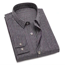 Мужская модная повседневная мягкая удобная рубашка в полоску с длинным рукавом, приталенная мужская деловая рубашка, Мужская брендовая одежда