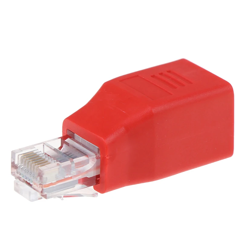 RJ45 Male To Female Connected Crossover Cable Adapter Convertor