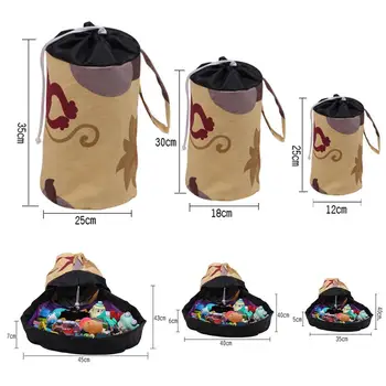 

Portable Kids Toy Play Mat Storage Bag with Drawstring and Handle Toys Organizer for Pen Eraser Stationery Small Toys Storage