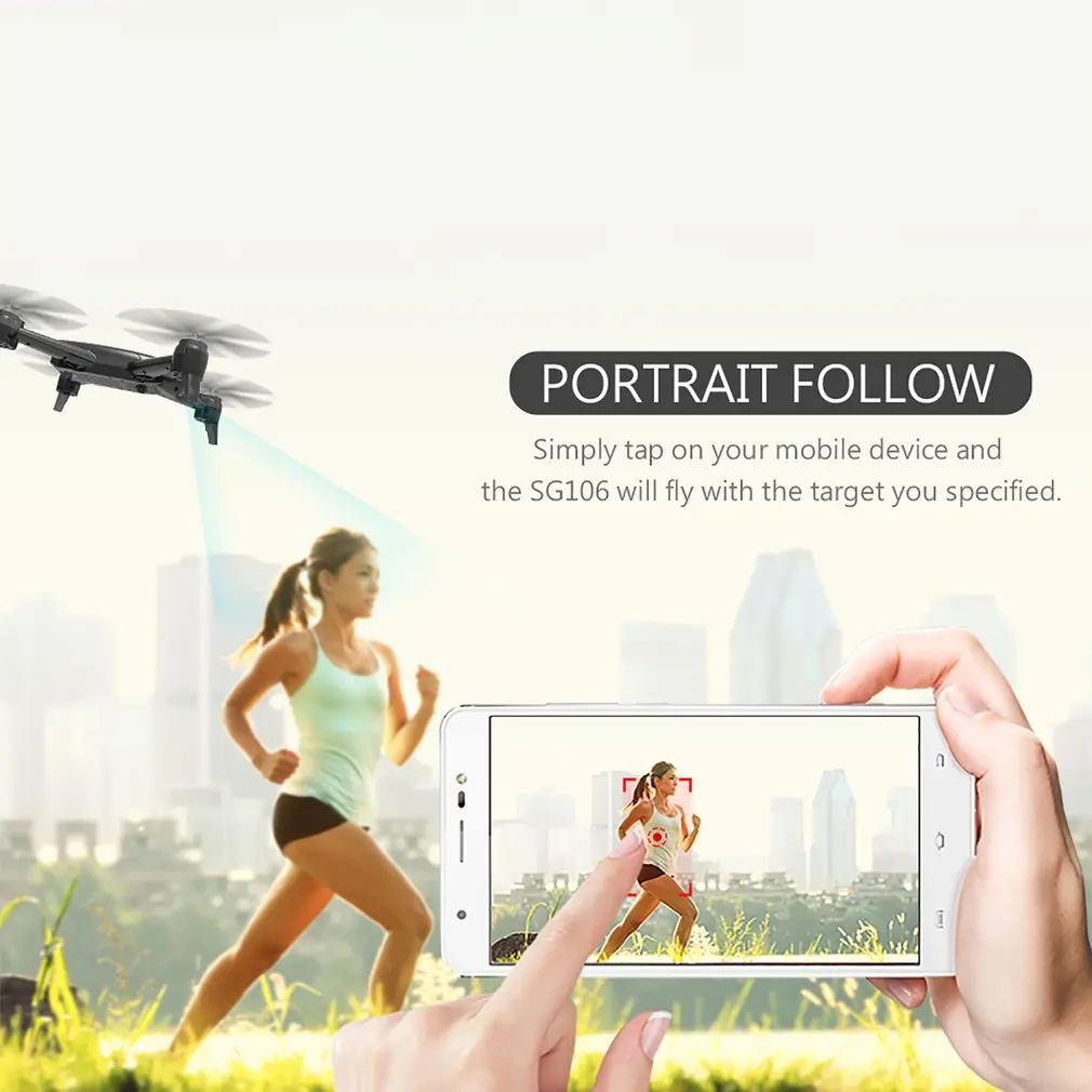 SG106 RC Дрон игрушки с 720/1080 P/4 k HD Dual 2,4G FPV WiFi широкоугольная камера с гравитационным зондированием Трансмиссия квадрокоптера в реальном времени