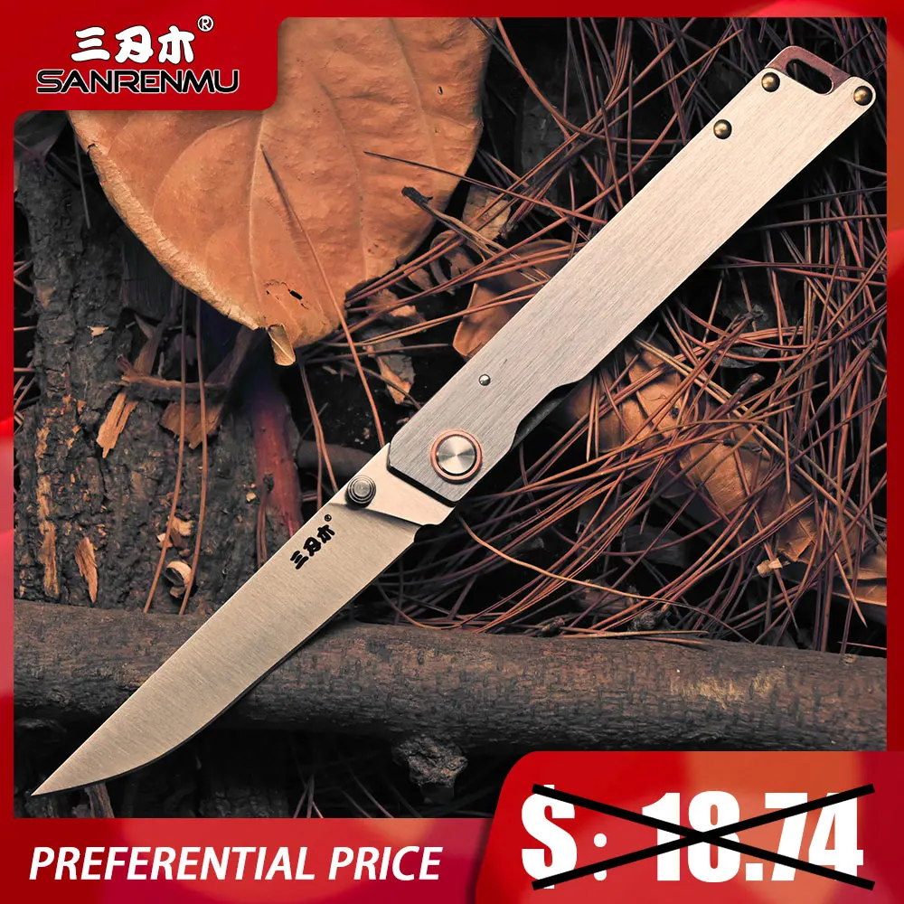 SANRENMU93018Cr13MOVSteelMiniToolEDCNoLockSelfDefenseOutdoor