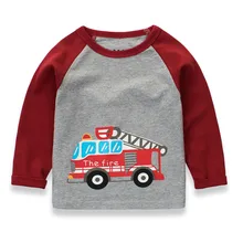 Дети для маленьких мальчиков с длинными рукавами и с принтом героев мультфильмов из рубашка с автомобилями футболки для девочек; сезон осень-зима; Одежда для малышей Костюм ropa invierno, одежда для детей