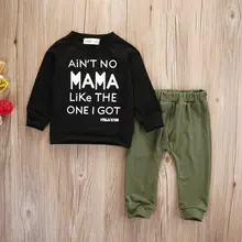 Emmababy Одежда для новорожденных мальчиков футболка с длинными рукавами и буквенным принтом топы и штаны Повседневная одежда высокого качества хлопковая осенняя одежда