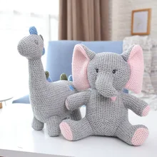 Emmababy – jouets animaux en peluche tricotés, créatifs, poupées d'animaux tricotées, confortables, crochetées, mignonnes, dessin animé