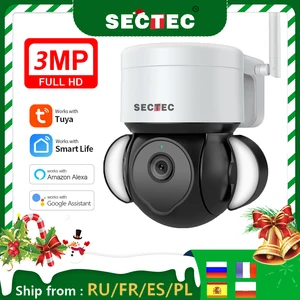 SECTEC Tuya камера WiFi 3MP беспроводная камера патио наружная CCTV камера наблюдения безопасности Водонепроницаемая камера