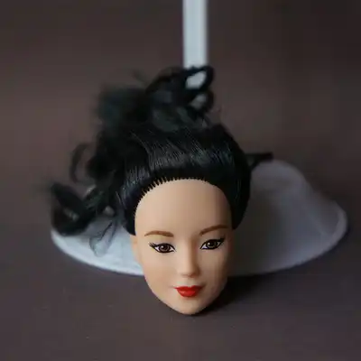 Asia Face Nurse Lady Doll Head Black Hair Good Makeup Doll Head