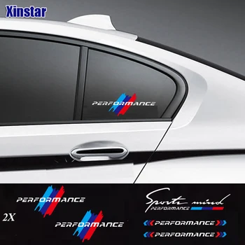 

2pcs M Power Performance Car Windows Sticker For BMW E36 E39 E46 E60 E61 E64 E70 E71 E85 E87 E90 E83 F10 F20 F21 F30 E80 M3 M5