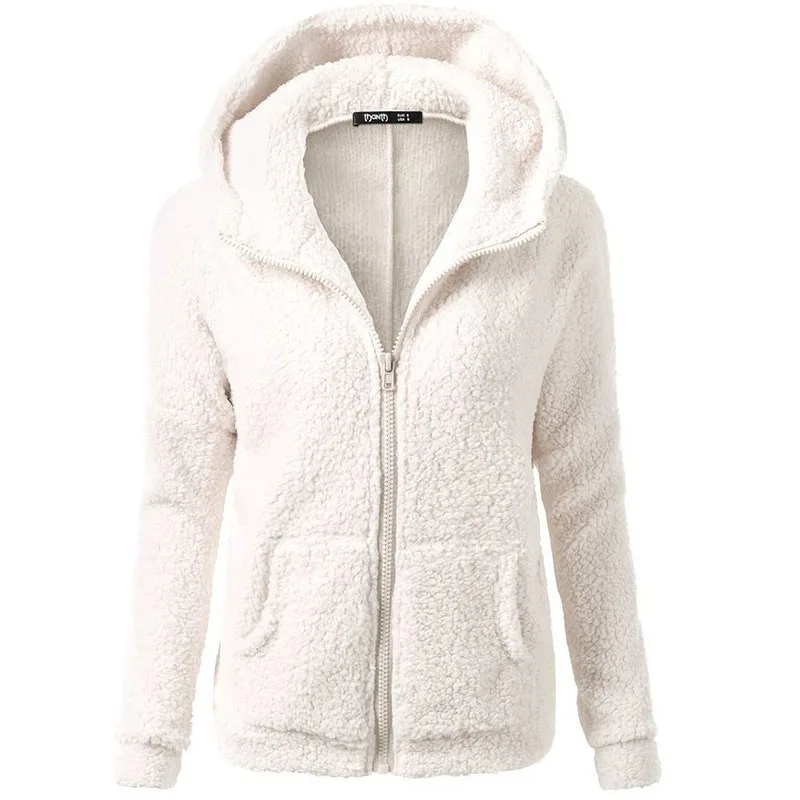 

Warm Soft Fleece Hooded Lamb Fur Coat Hoodies Double Sides Lambswool Coat Vintage Hooded Tops Outwear Coats Casual Female Hoodie