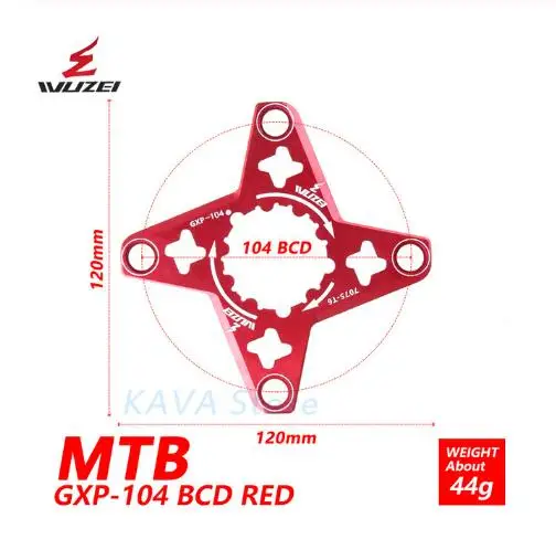 WUZEI MTB Кривошип горного велосипеда адаптер GXP к BCD104mm паук адаптер для SRAM XX1 X0 X9 Кривошип преобразования протектор 1 x скорость системы - Цвет: red