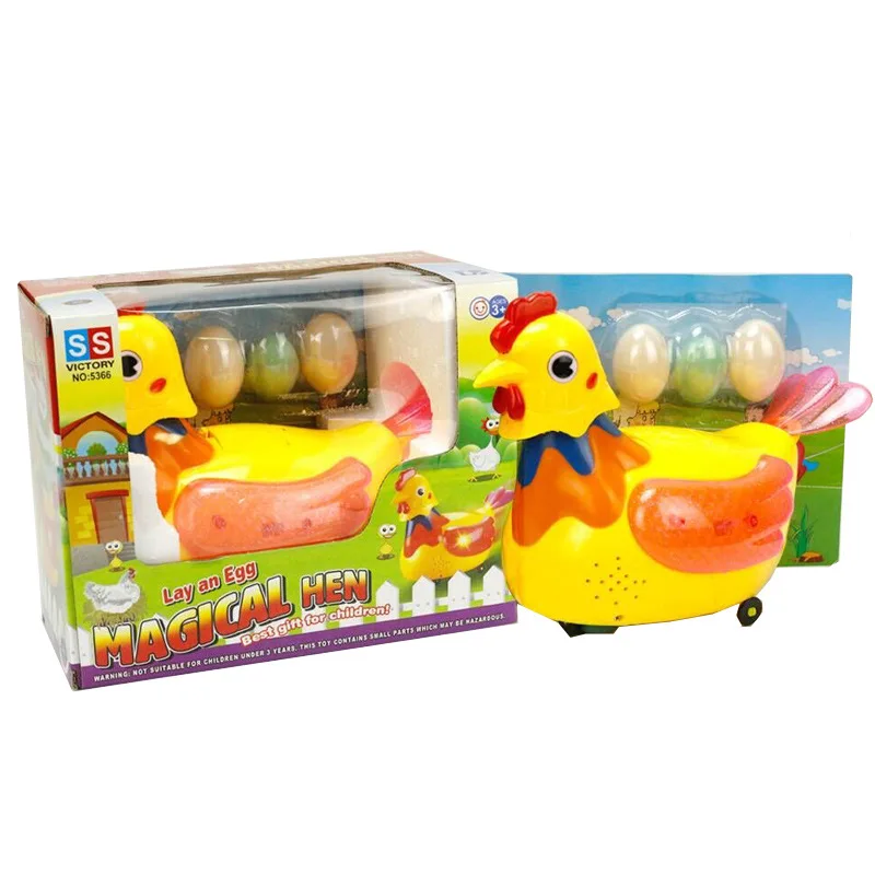 Model Laying Chicken Electric Music Universal Wheel Hens, CHILDREN'S Electric Toys Will Lay Eggs Hen
