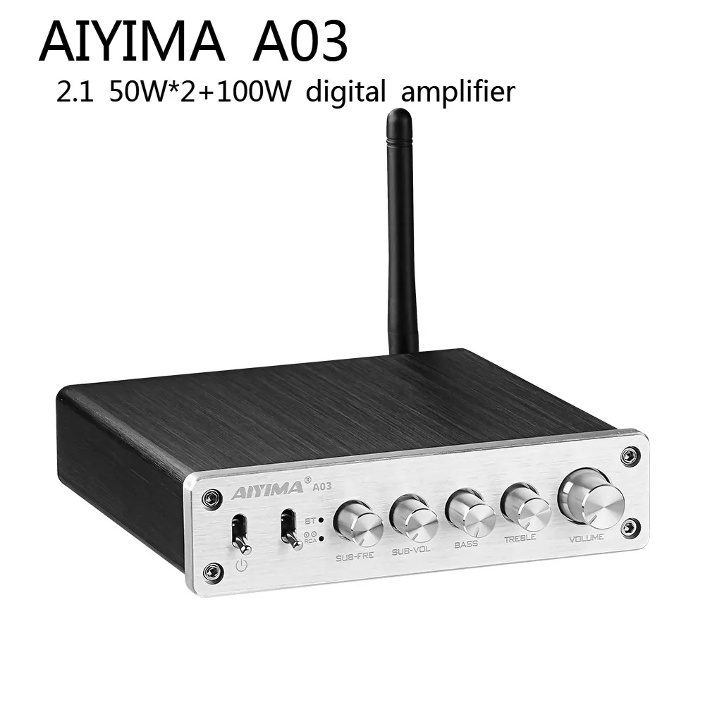 AIYIMA TPA3156 Bluetooth Subwoofer Amplifier 2.1 50Wx2+100W Digital Power Amplifier APTX HD 5.1 Home Theater COAX OPT DSP Amp karaoke amplifier Audio Amplifier Boards