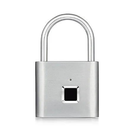 Серебристый Безопасность Keyless USB Перезаряжаемый биометрический дверной замок Умный Замок быстрая разблокировка цинковый сплав металлический саморазвивающийся чип - Цвет: Серебристый