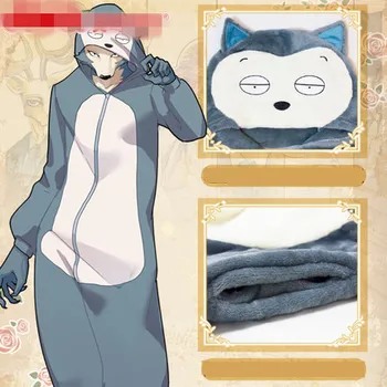 

New Anime BEASTARS Cosplay Costumes Wolf Cute Legosi Pajamas Zipper Tail Hooded Ear Jumpsuits Flannel Bathrobe Sleepwear Suit