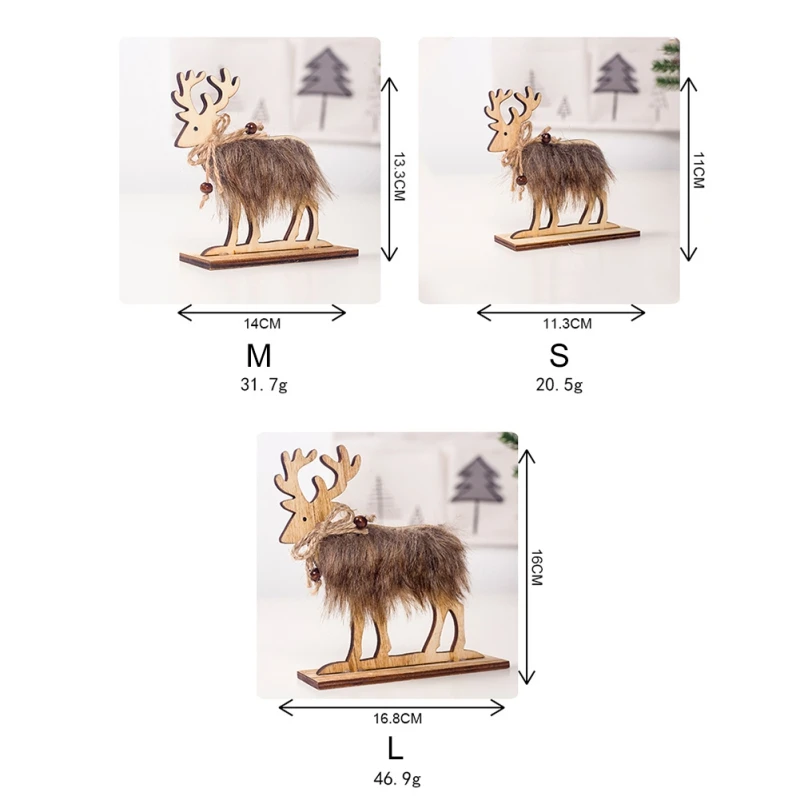 Натуральный Деревянный чипборд Рождественская елка подвесная подвеска с героем аниме детские подарки Войлок лося Форма рождественские